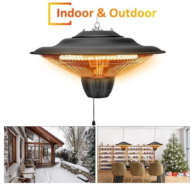 Recessed infrared ceiling heater